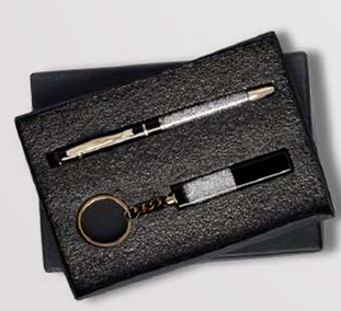 Customized Corporate Gift Set - Pen & Keychain PK-01 Baleno Black